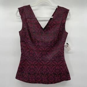 Women's Halogen NWT Square Purple Multi Top XS